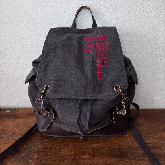 Tool Backpack North America Tour 2024 Official Band Merch Canvas Leather Bag - Picture 1 of 13